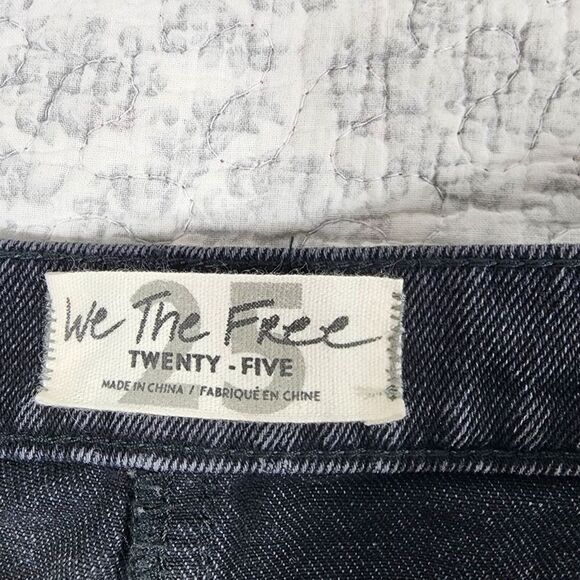 NWT Free People Faded Black Ragged Edge Denim Skirt Size 25 - Picture 4 of 5